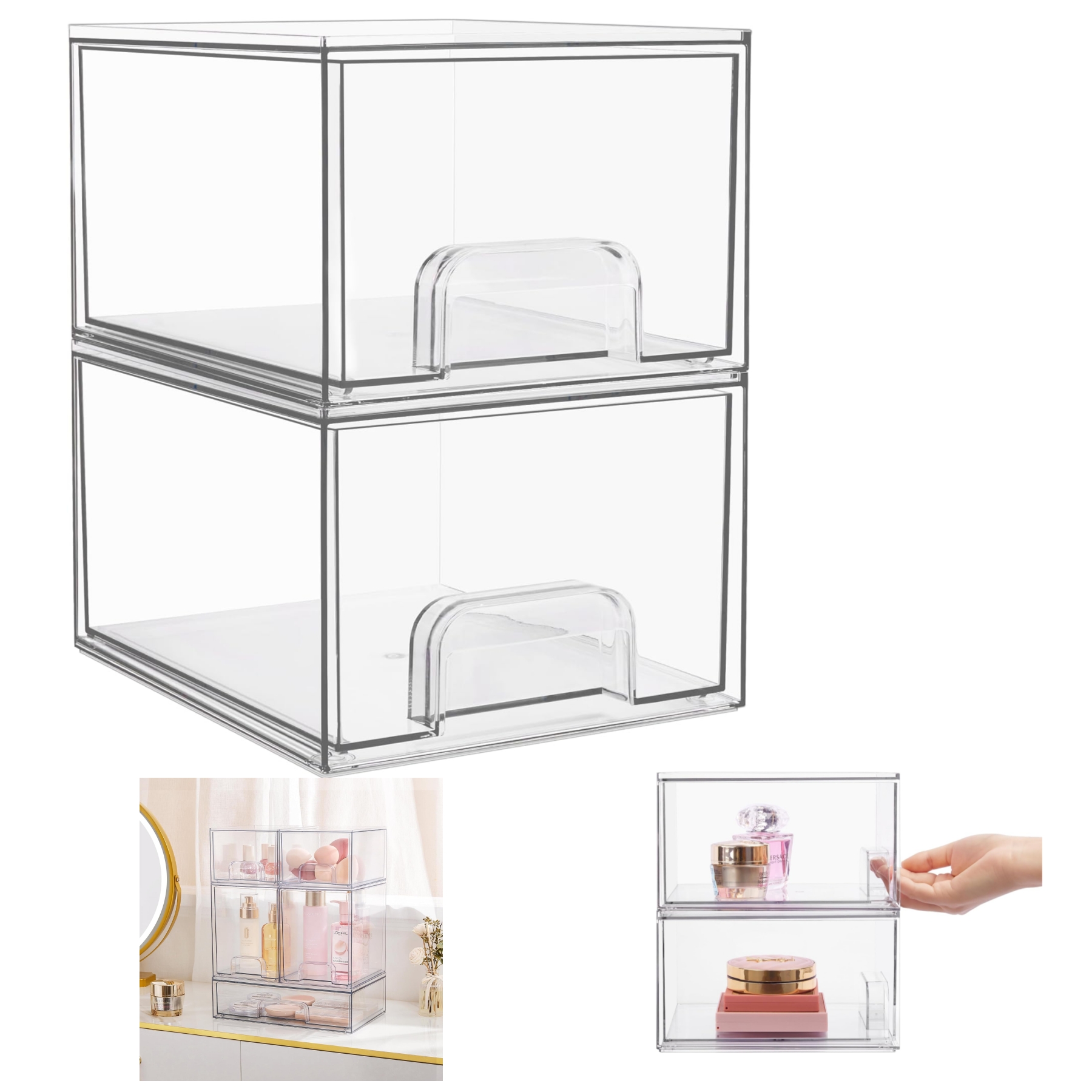 Stackable Makeup Organizer Storage Drawers 2
