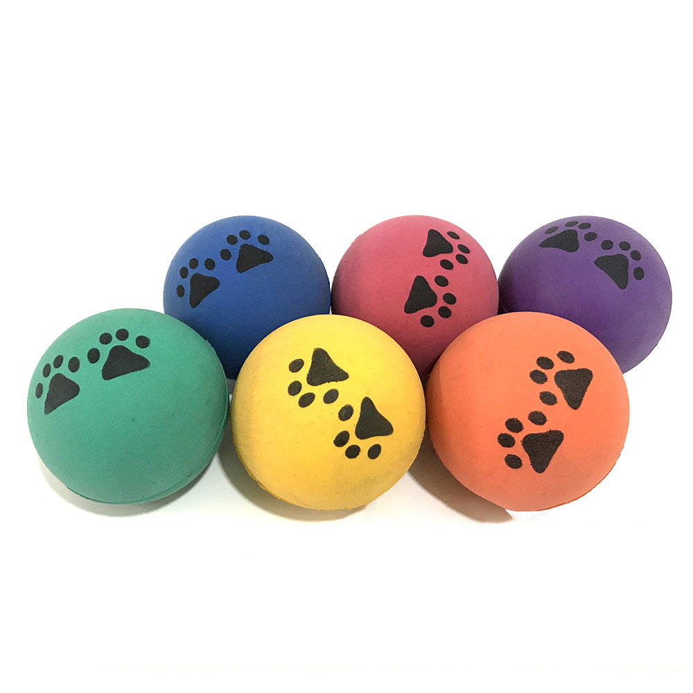 Paw Print Fluorescent Rubber Dog Ball 2
