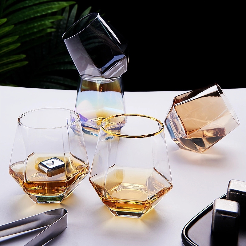 10 oz Polygonal Wine Glass Coffee Milk Tea Cups 3