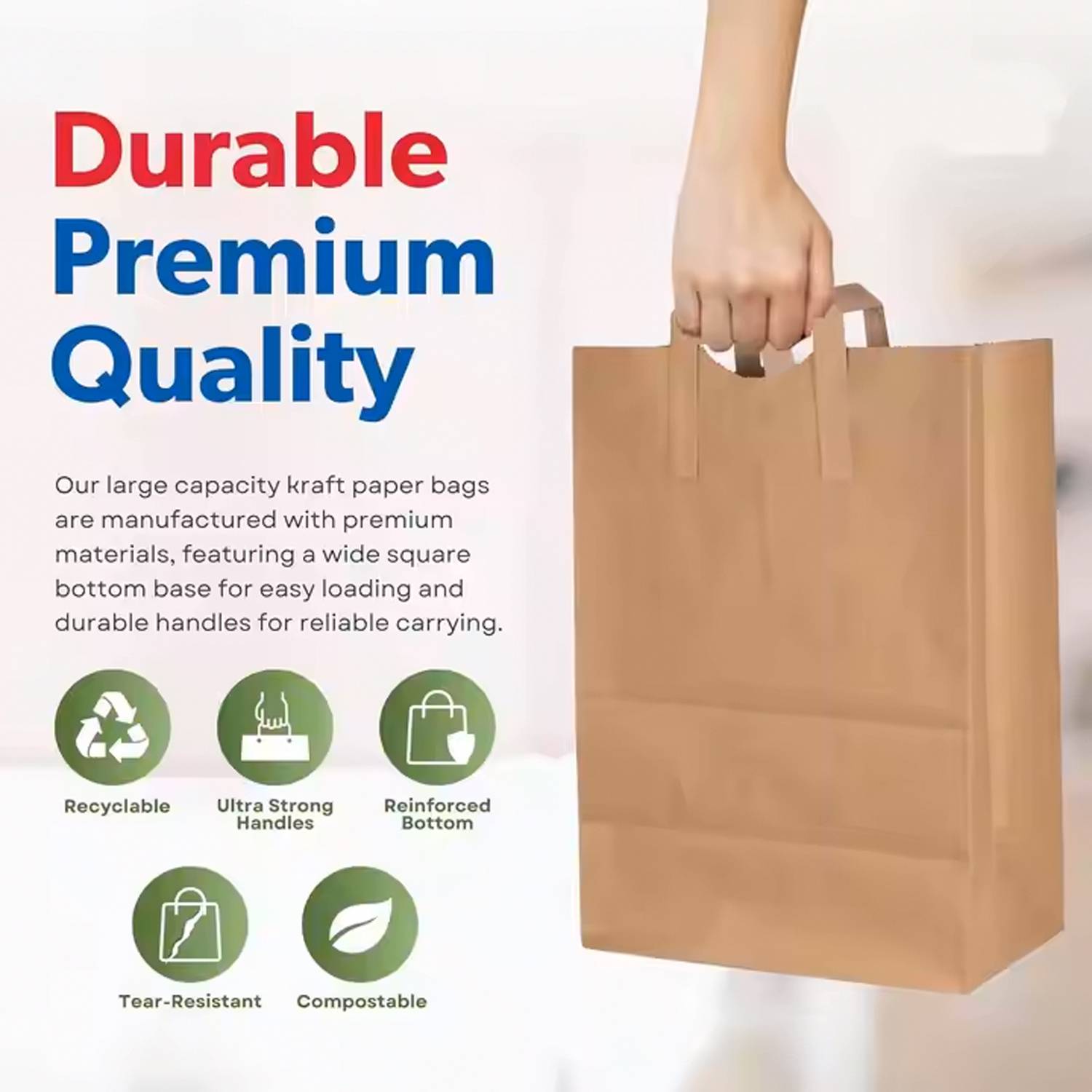 Brown Paper Shopping Bags w/Handles 5