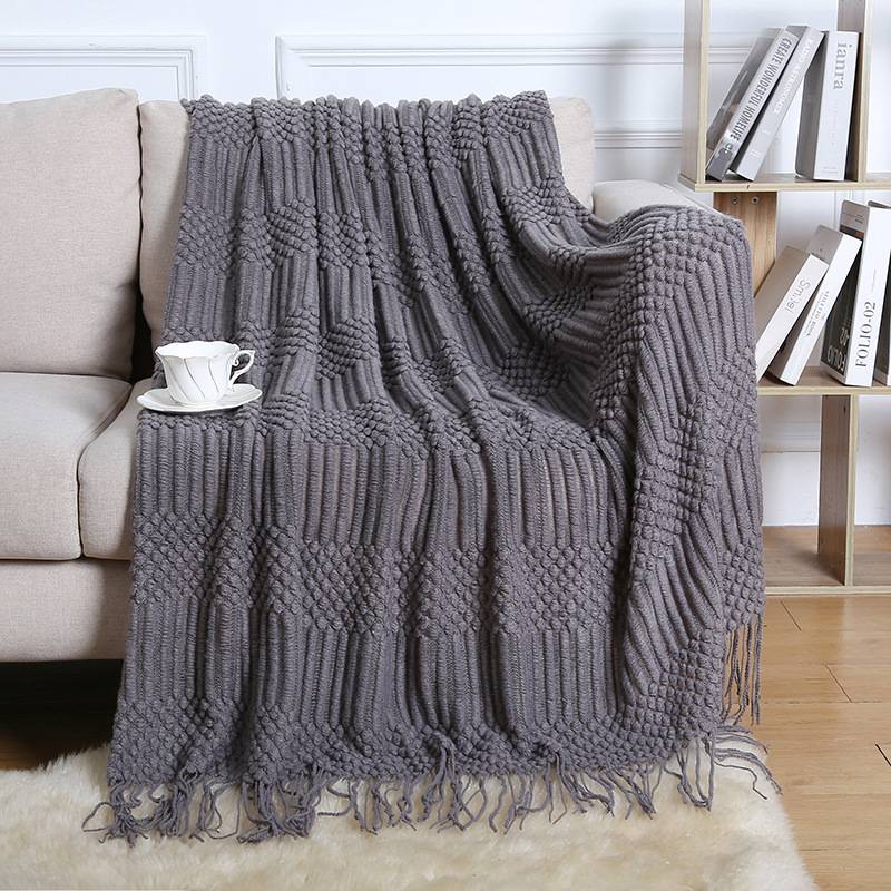 Wool-Like Soft Decorative Knitted Throw Blanket 10