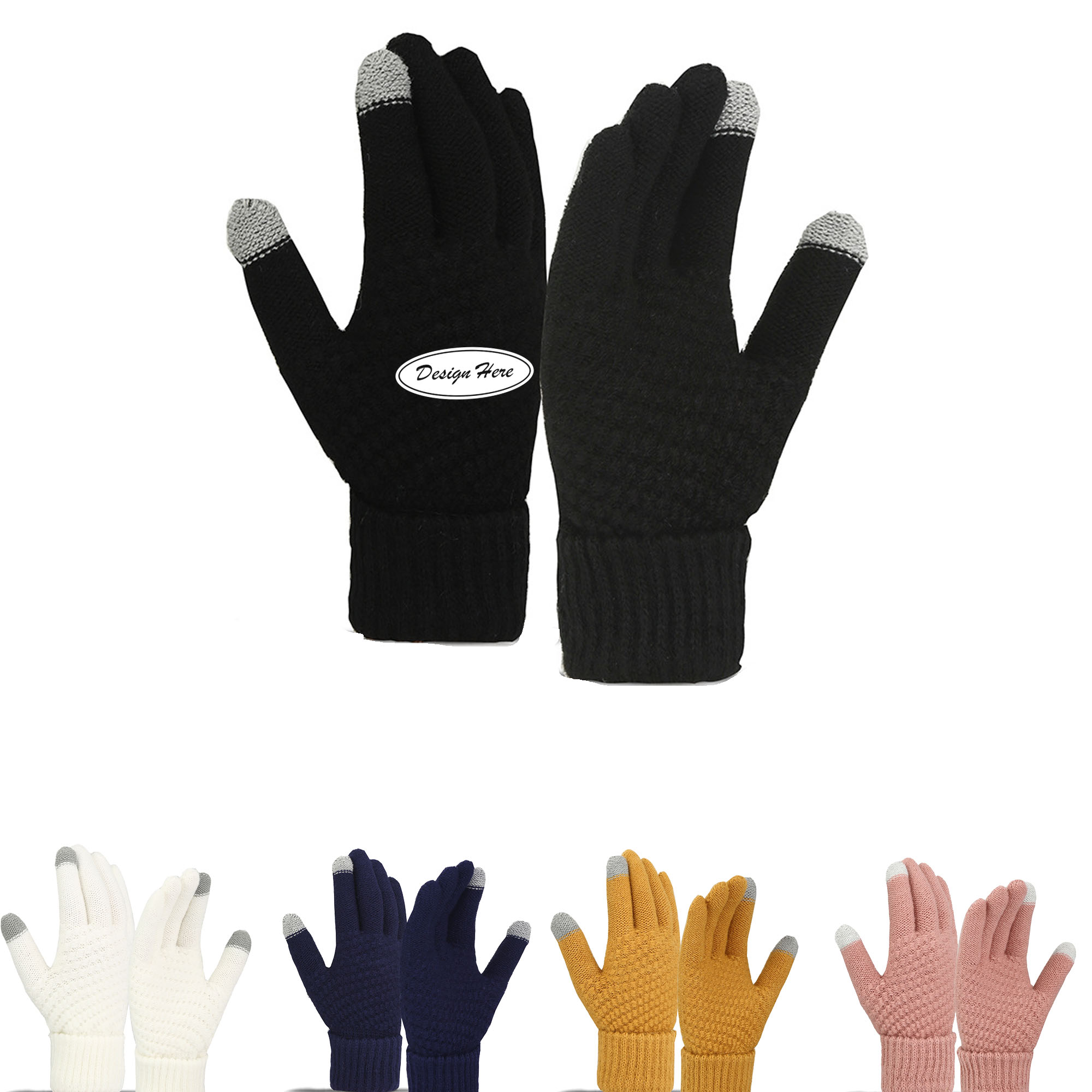 Women's Winter Warm Gloves Womens Thermal Cable Knit Wool Fleece Lined Glove for Cold Weather 6