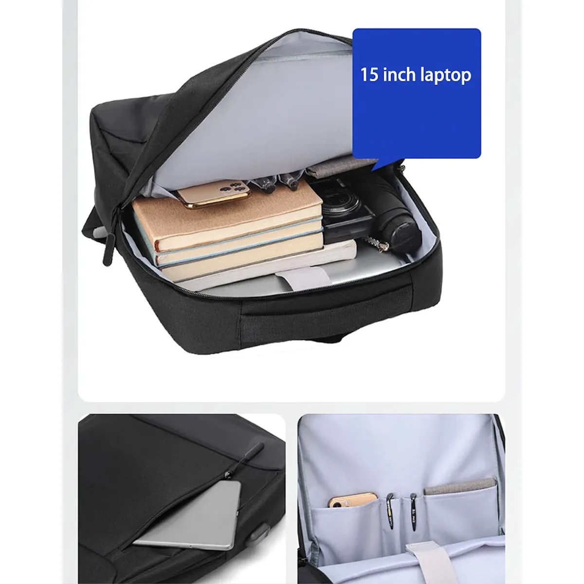 Travel Waterproof USB Laptop Backpack 5