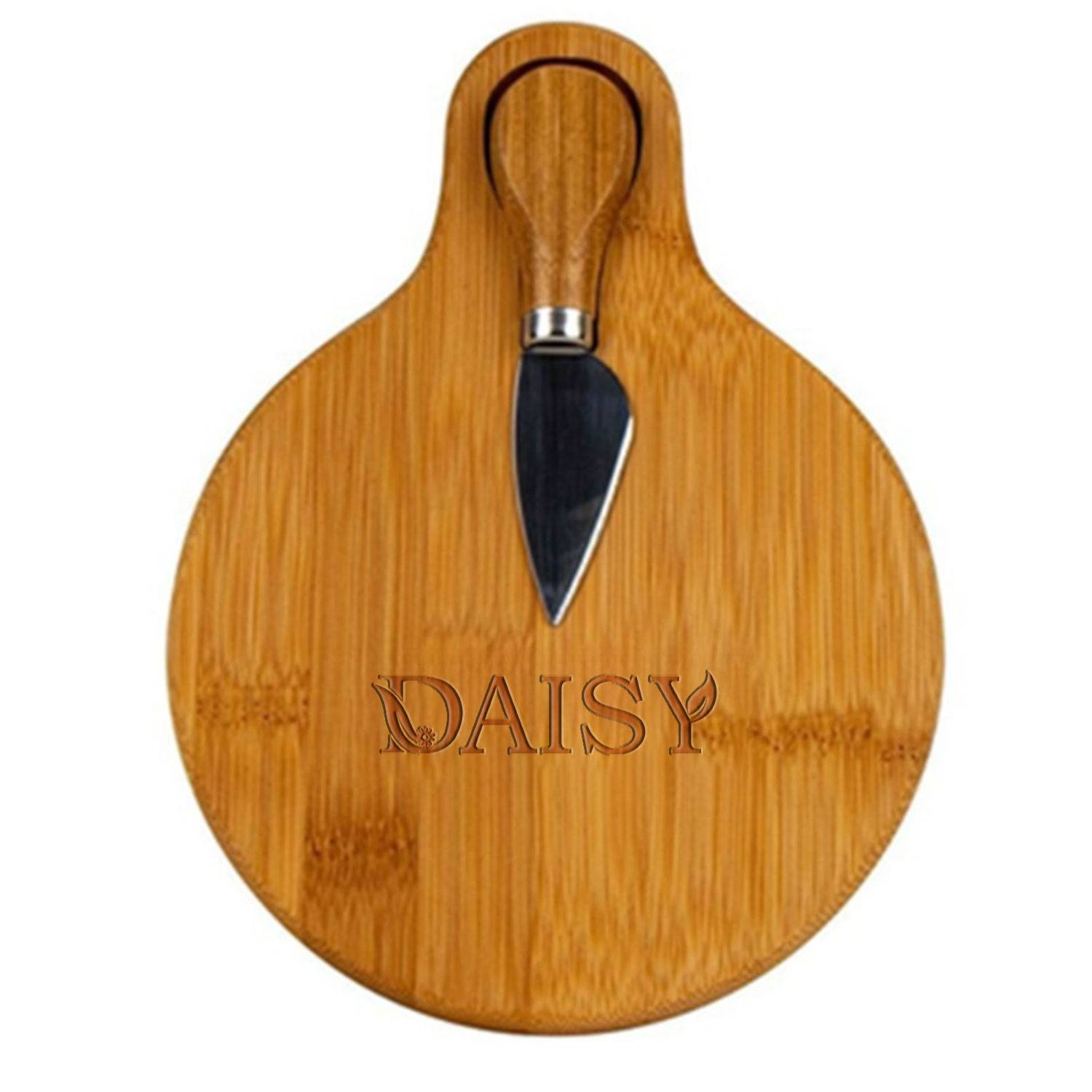 Small Bamboo Cutting Board w/ Cheese Knife 2
