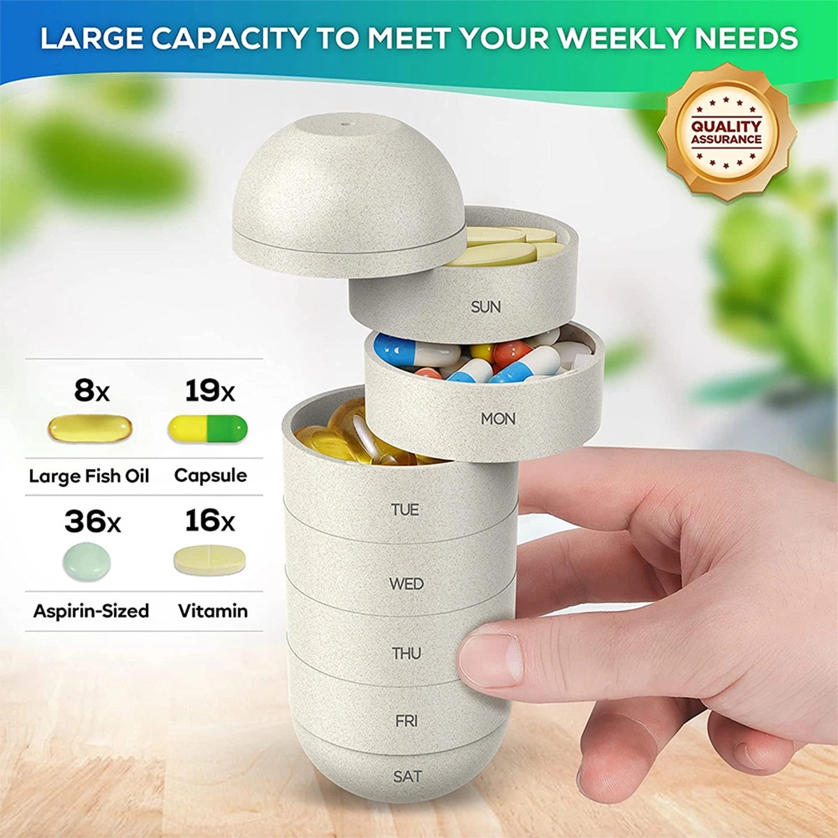 Grain Fiber Pill Organizer 7