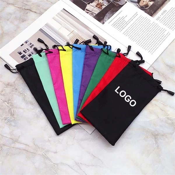 Glasses Storage Pouch With Drawstring Imprint Logo 3