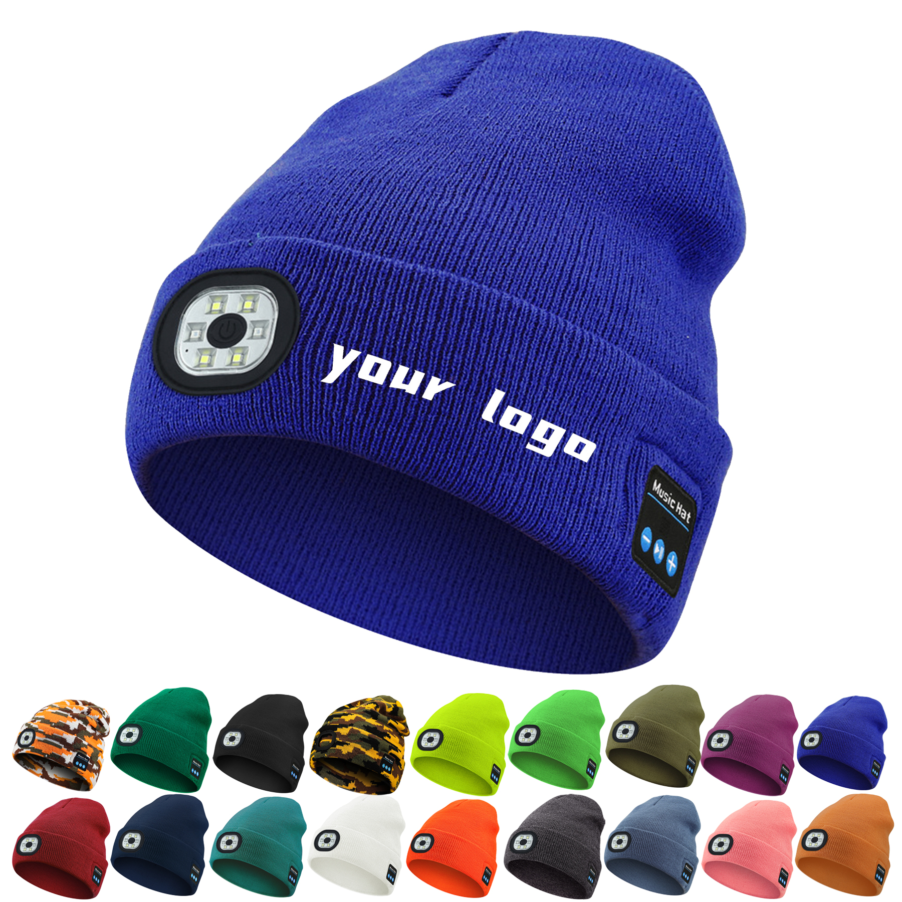 Bluetooth Beanie Hat with Light 2