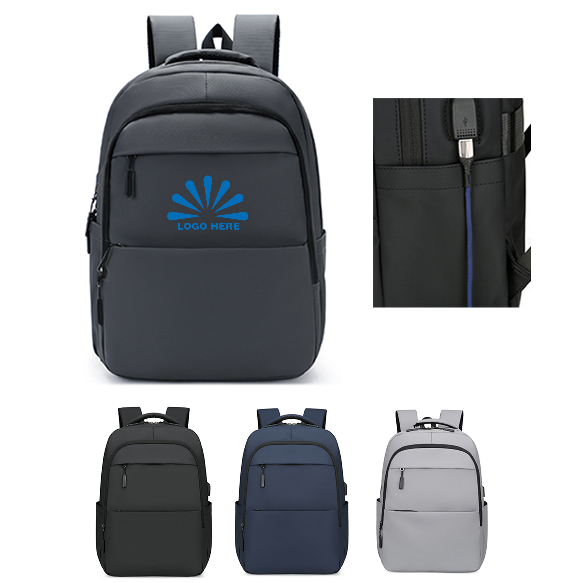 Large-Capacity Laptop Backpack With USB Charging Port 4