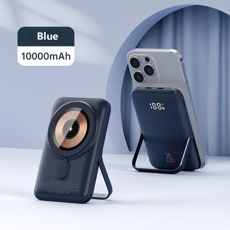 Slim & Portable 10000mAh Magnetic Power Bank  w/ Phone Stand 5