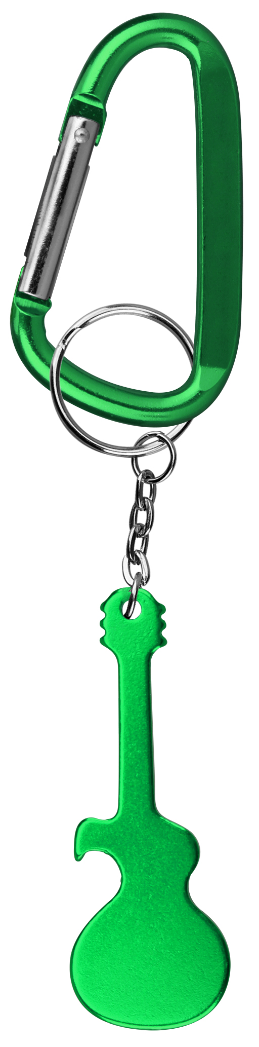 Guitar Shaped Aluminum Bottle Opener with Key Chain & Carabiner 2