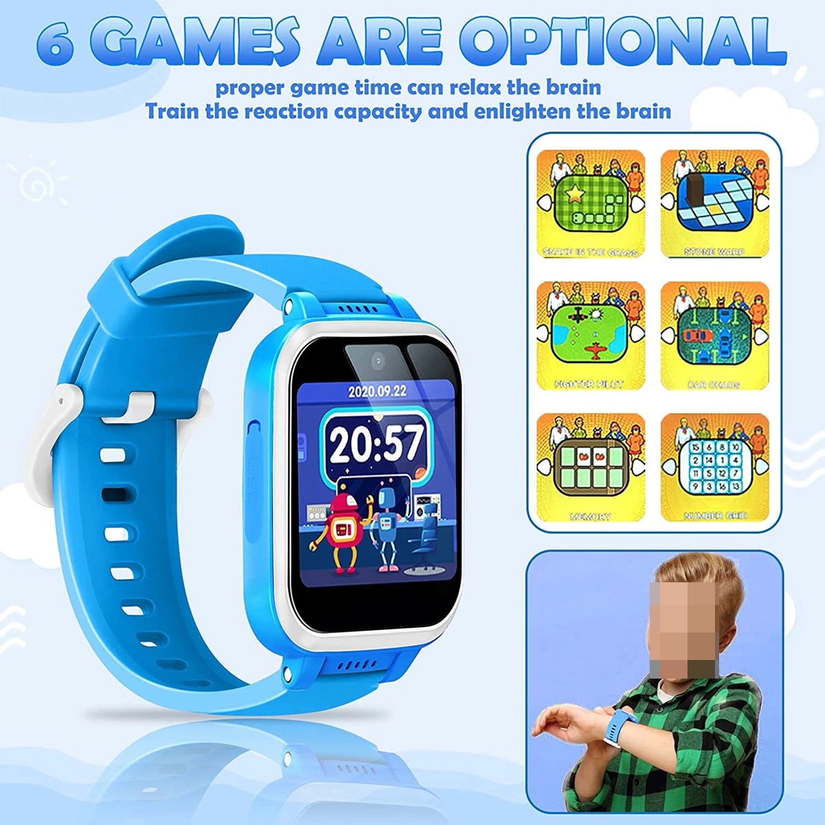 Y90 Touch Screen Kids Smart Game Watch 4
