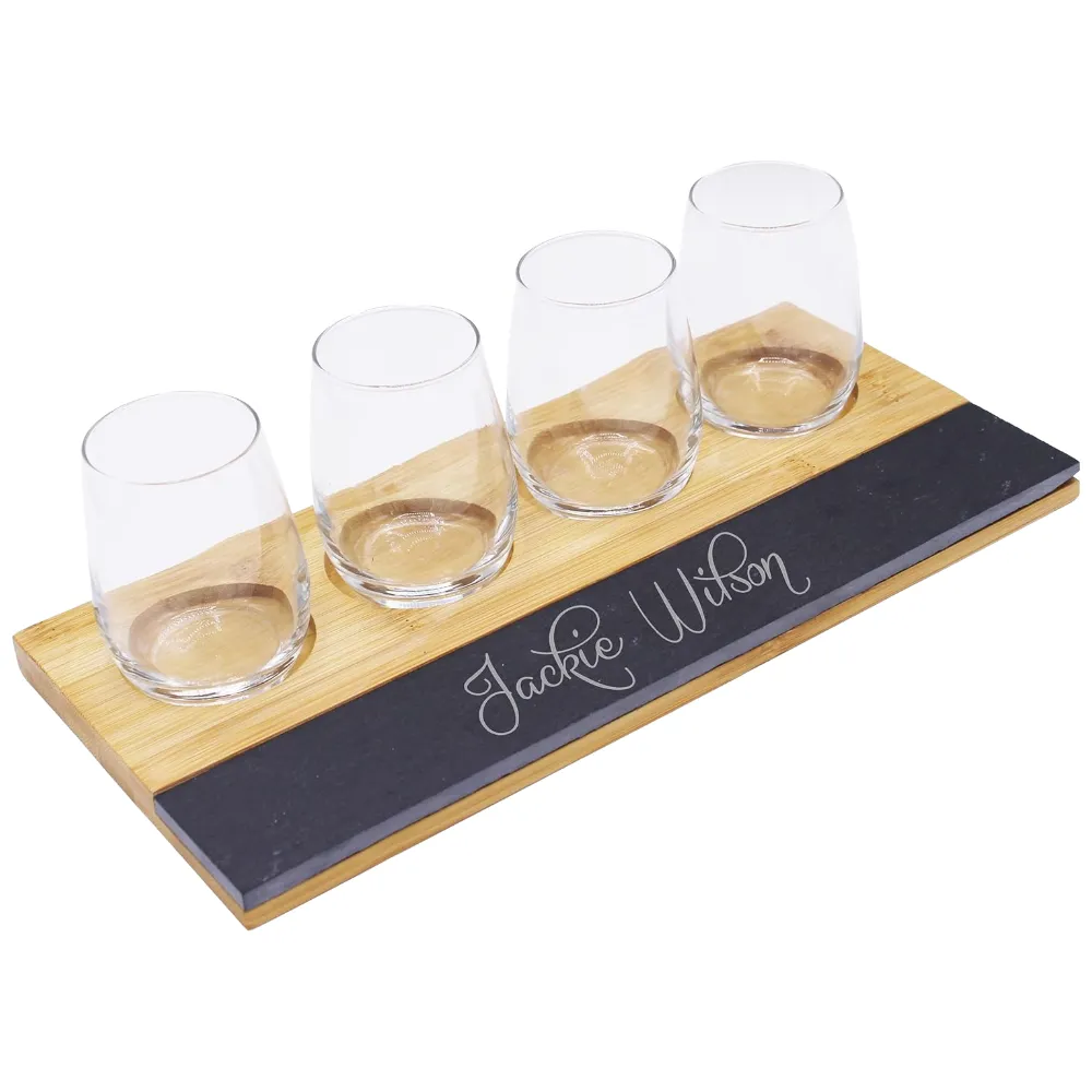 Wine Tasting Flight Set with Chalkboard 3