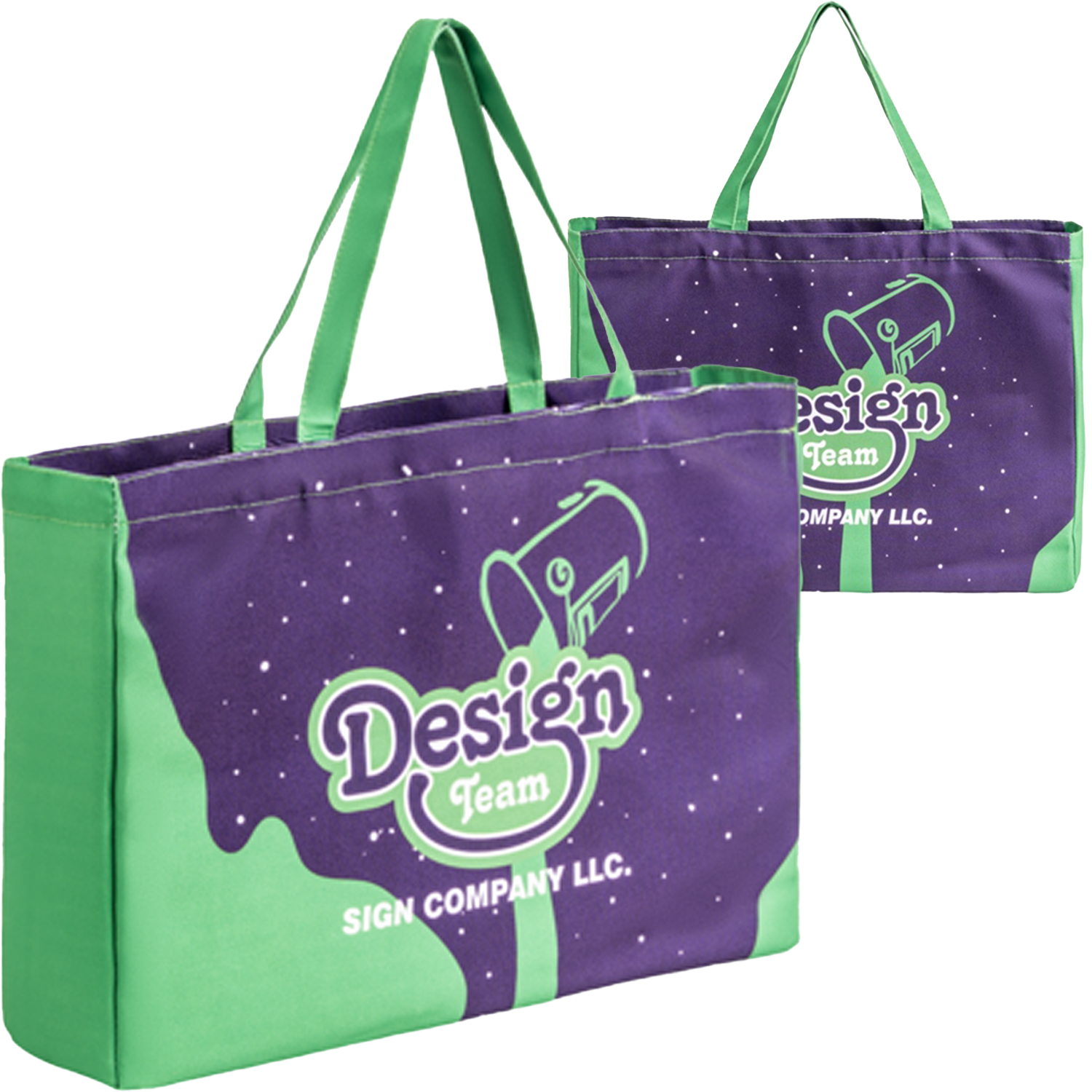 12 Oz. Sublimated Poly Canvas Shopping Tote Bag w/ Gusset (20" x 14.5" x 4.5") 3