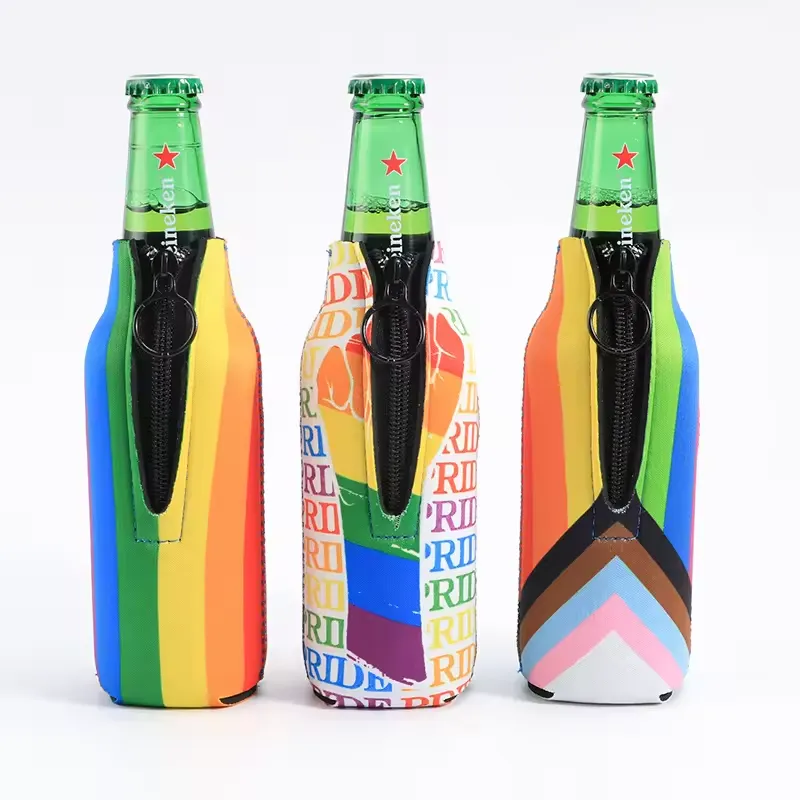 Pride Rainbow Neoprene Beer Bottle Cooler Sleeves 2