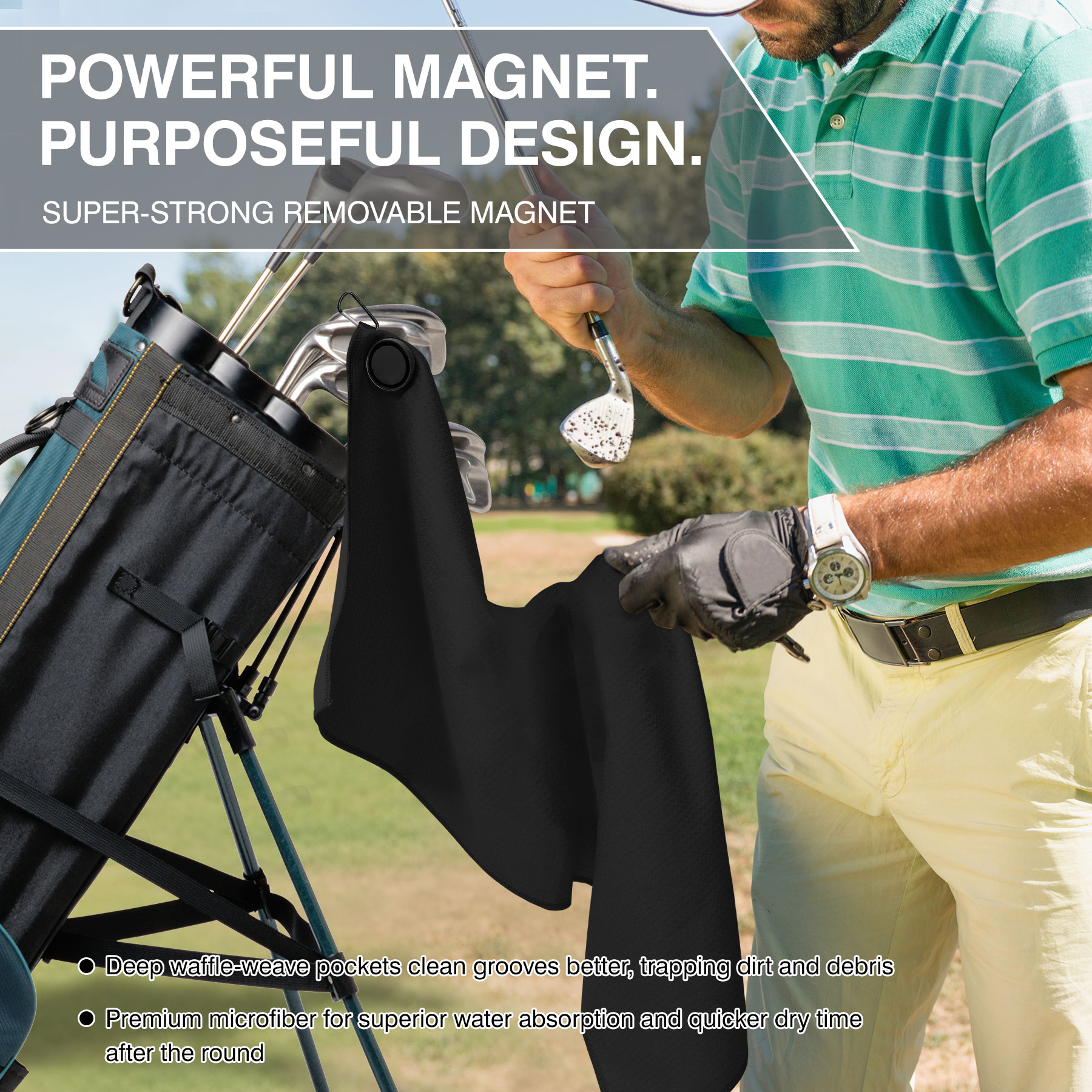 Magnetic Waffle Golf Towel 7
