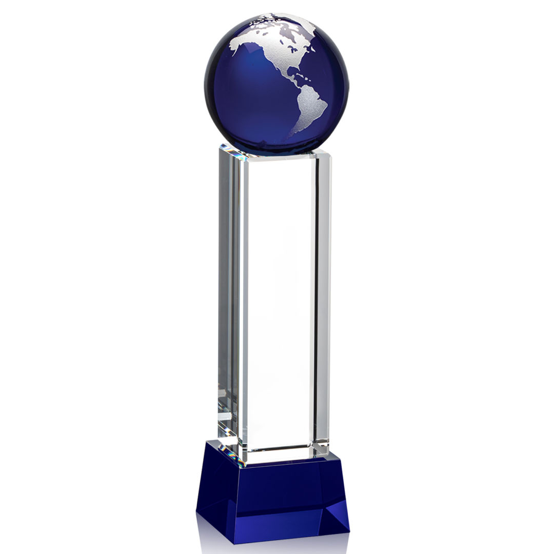 Luz Globe Award on Base - Blue/Silver 13