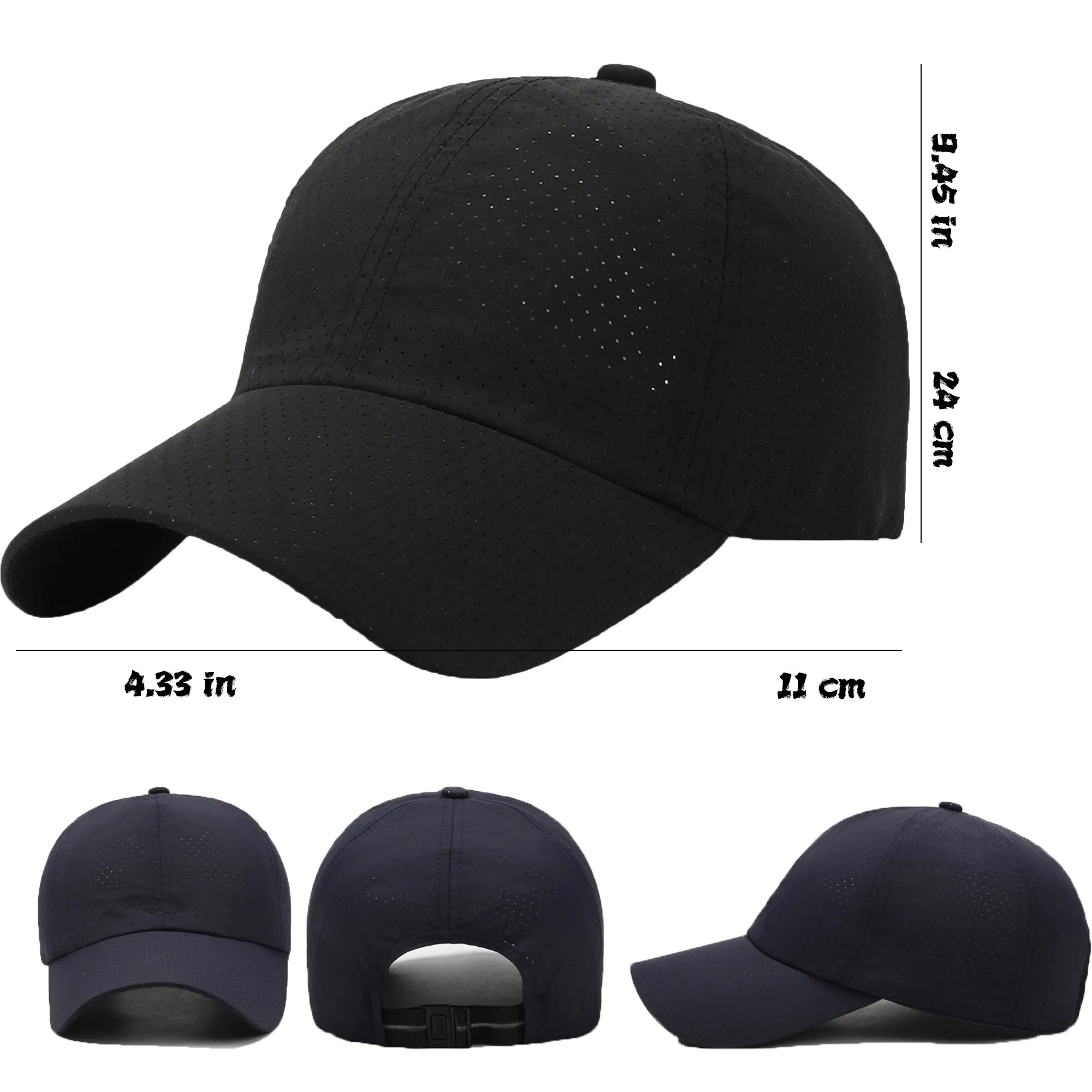 Quick-Dry Plain Baseball Cap 3