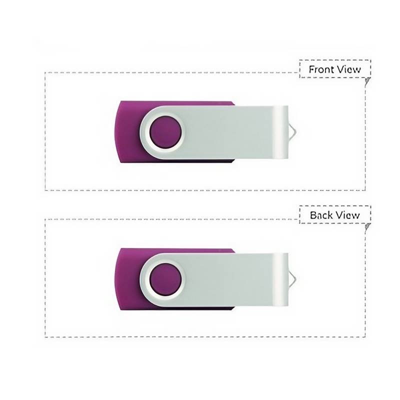 Plastic USB Flash Drive W/ Metal Swivel Cover (1GB) 5