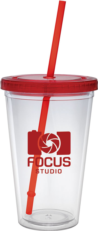 16 oz. Classic Carnival Cup - Color Lid and Straw 4