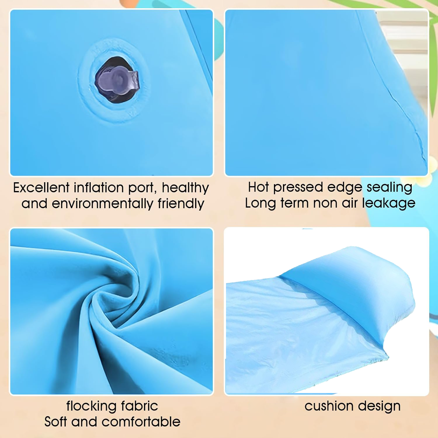 Beach Mat w/ Inflatable Pillow 5