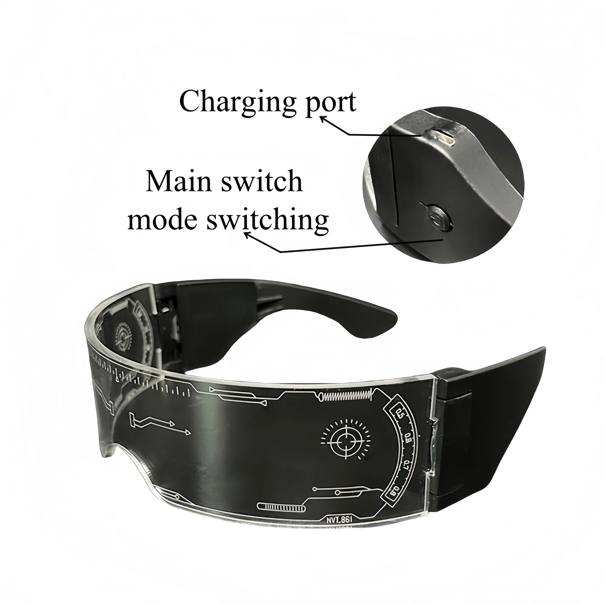 High-Tech LED Bike Glasses With Anti-Slip Nose Pad 4