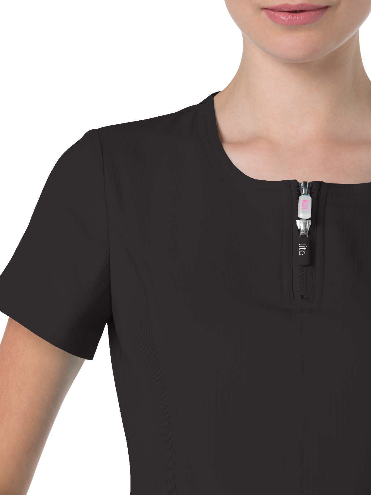 koi - Lite - Women's Four-Pocket Zipper Neck Serenity Top 35