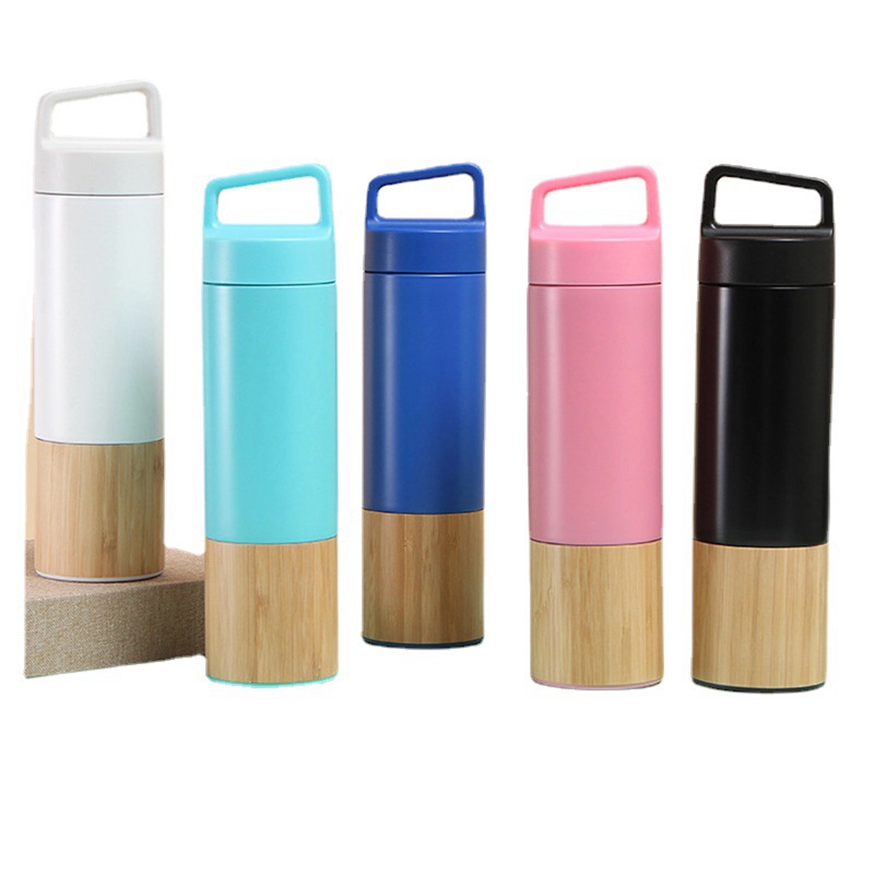 20 Oz. Triple Wall Bamboo 304 Stainless Steel Vacuum Flask, custom water bottle with logo imprint 9