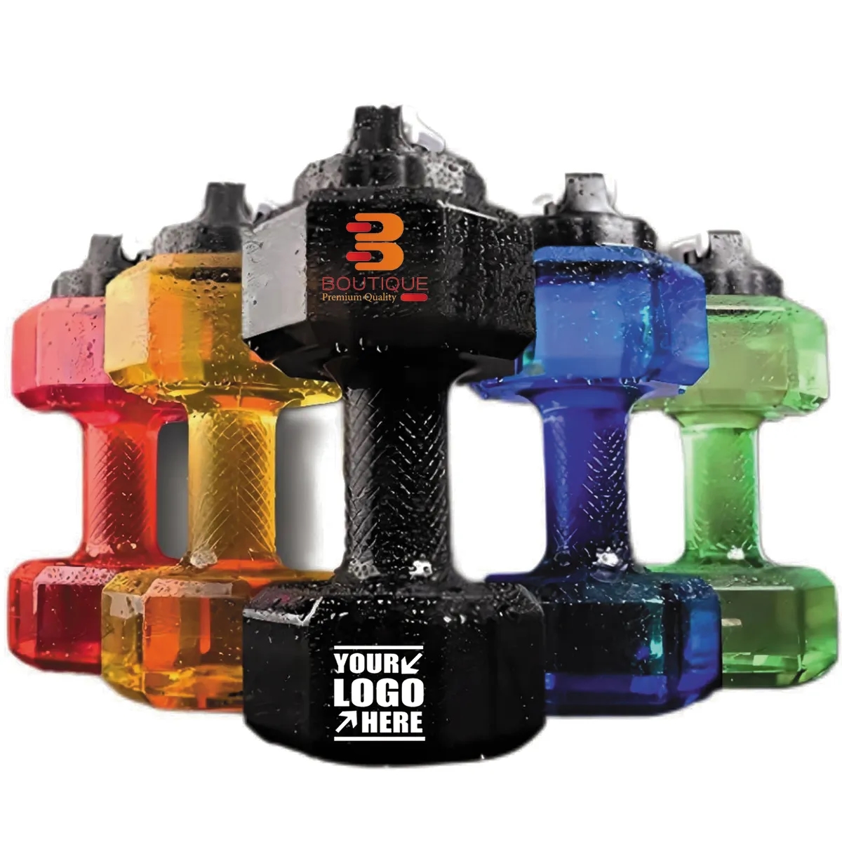 75 oz Custom Unique Flip Top Lid Dumbbell Water Bottle 2