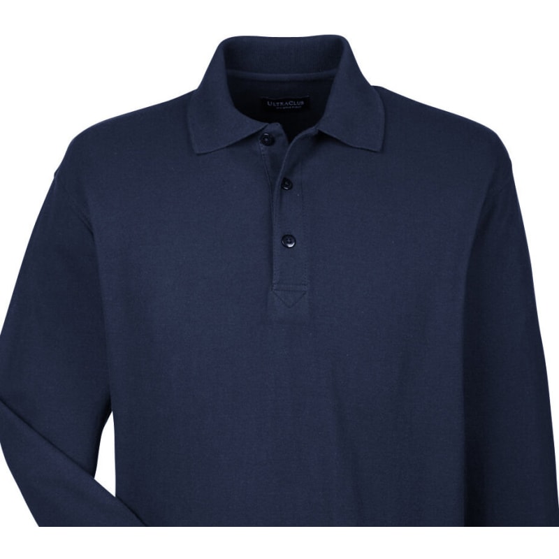 UltraClub Adult Long-Sleeve Whisper Piqué Polo 7