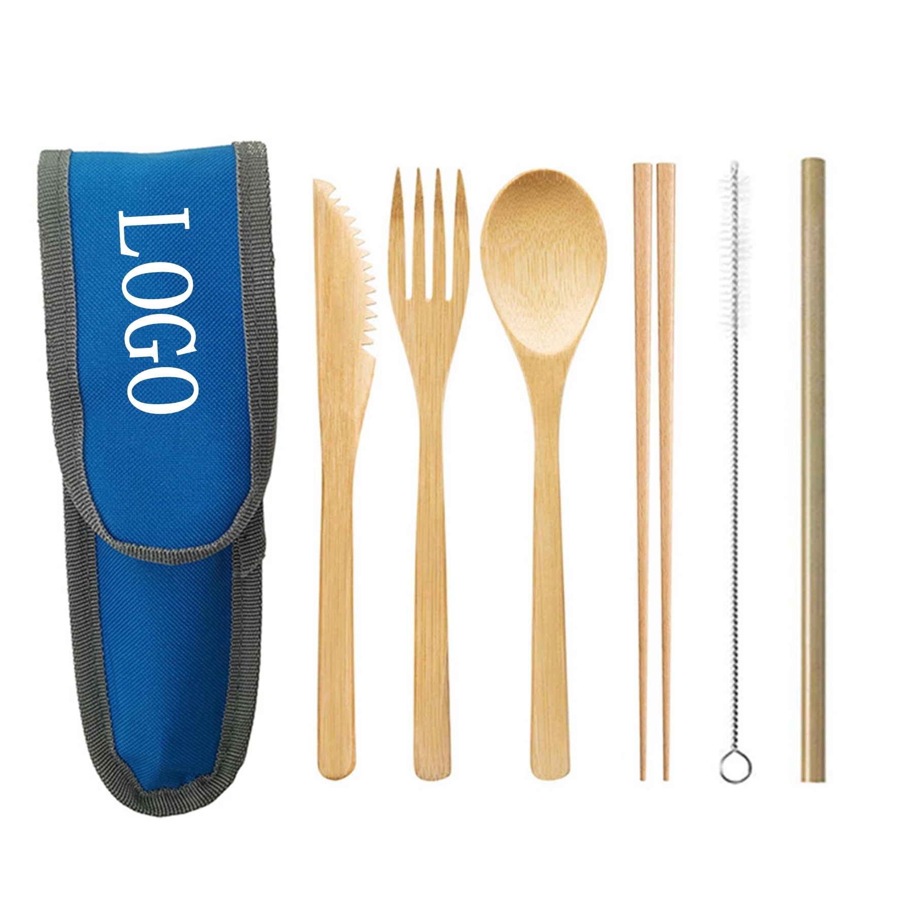 Bamboo Travel Utensil Set With Carrying Case 16