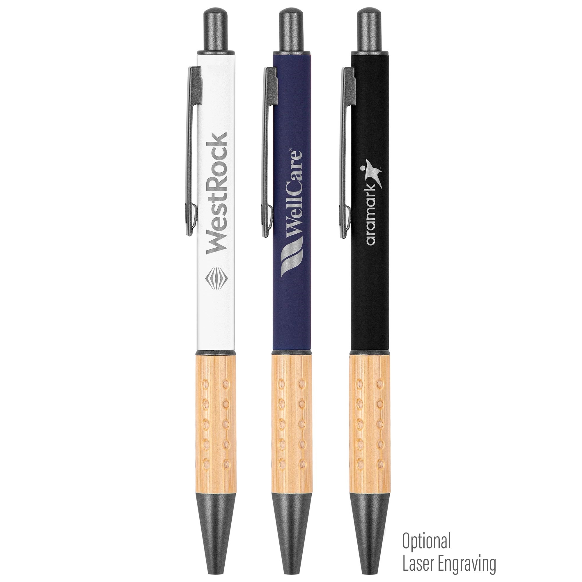 The Gosford Gunmetal Click-Action Ballpoint Pen with Bamboo 8