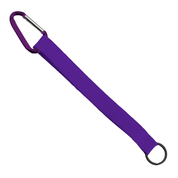 3/4" Sewn Polyester Keychain with Metal Split-Ring and Carabiner 145