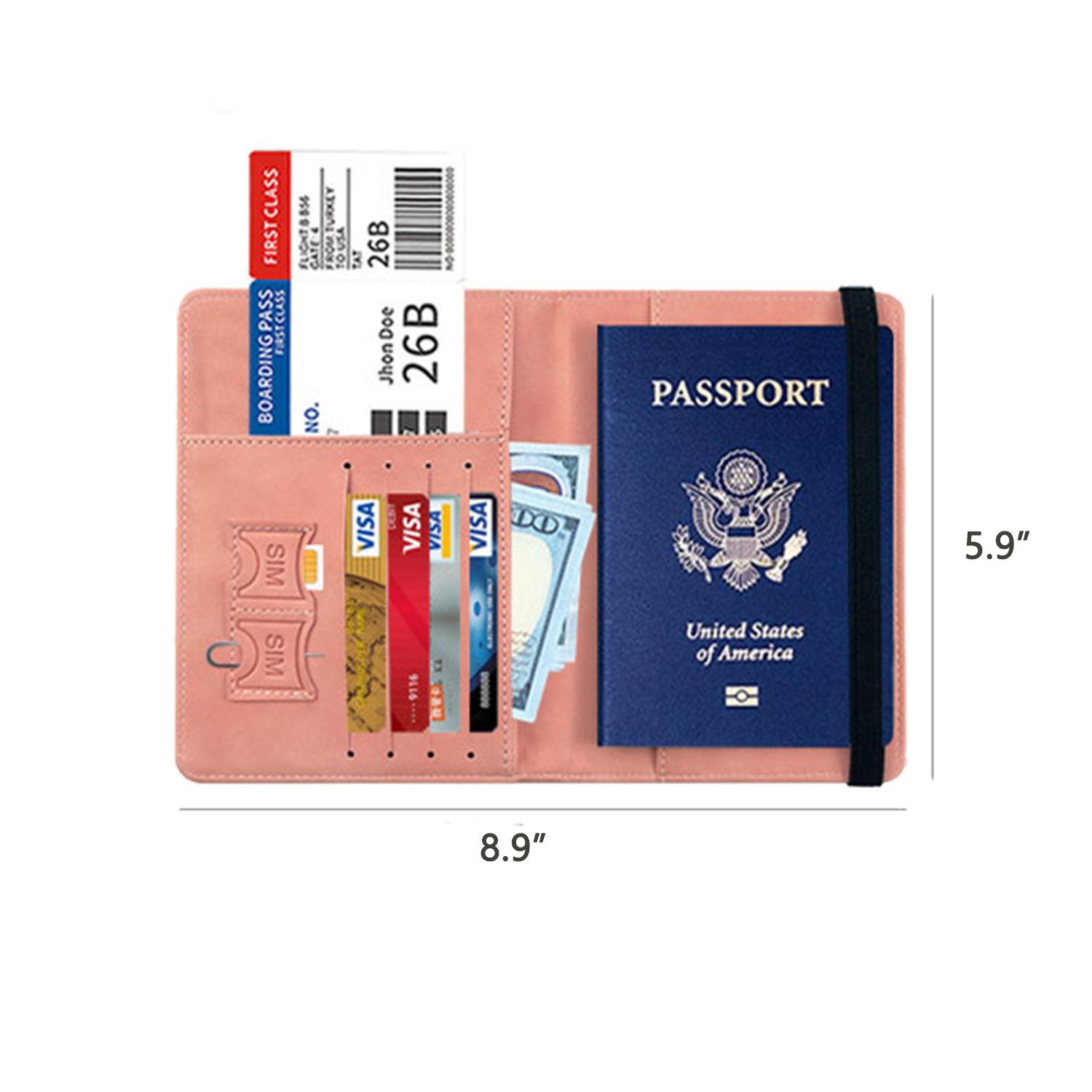 RFID PU Leather Multifunctional Passport Travel Wallet 3