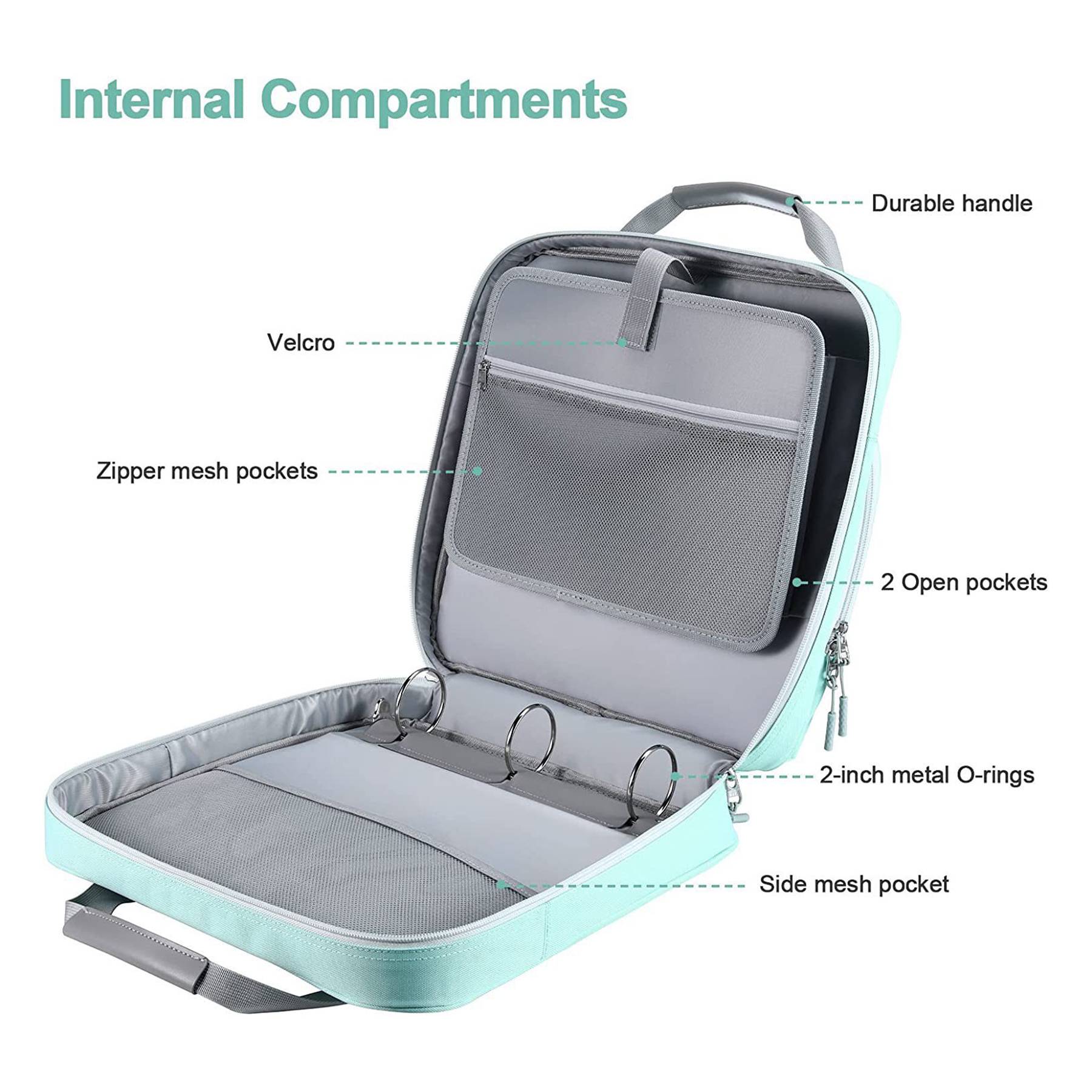 Zipper Binder Handbag Folder Storage Crossbody Bag 3