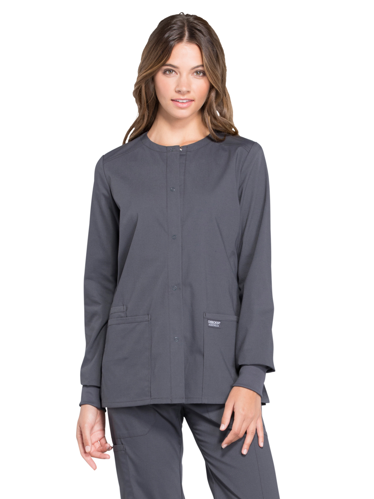 Cherokee - Workwear Professionals - Women's Snap Front Jacket 3