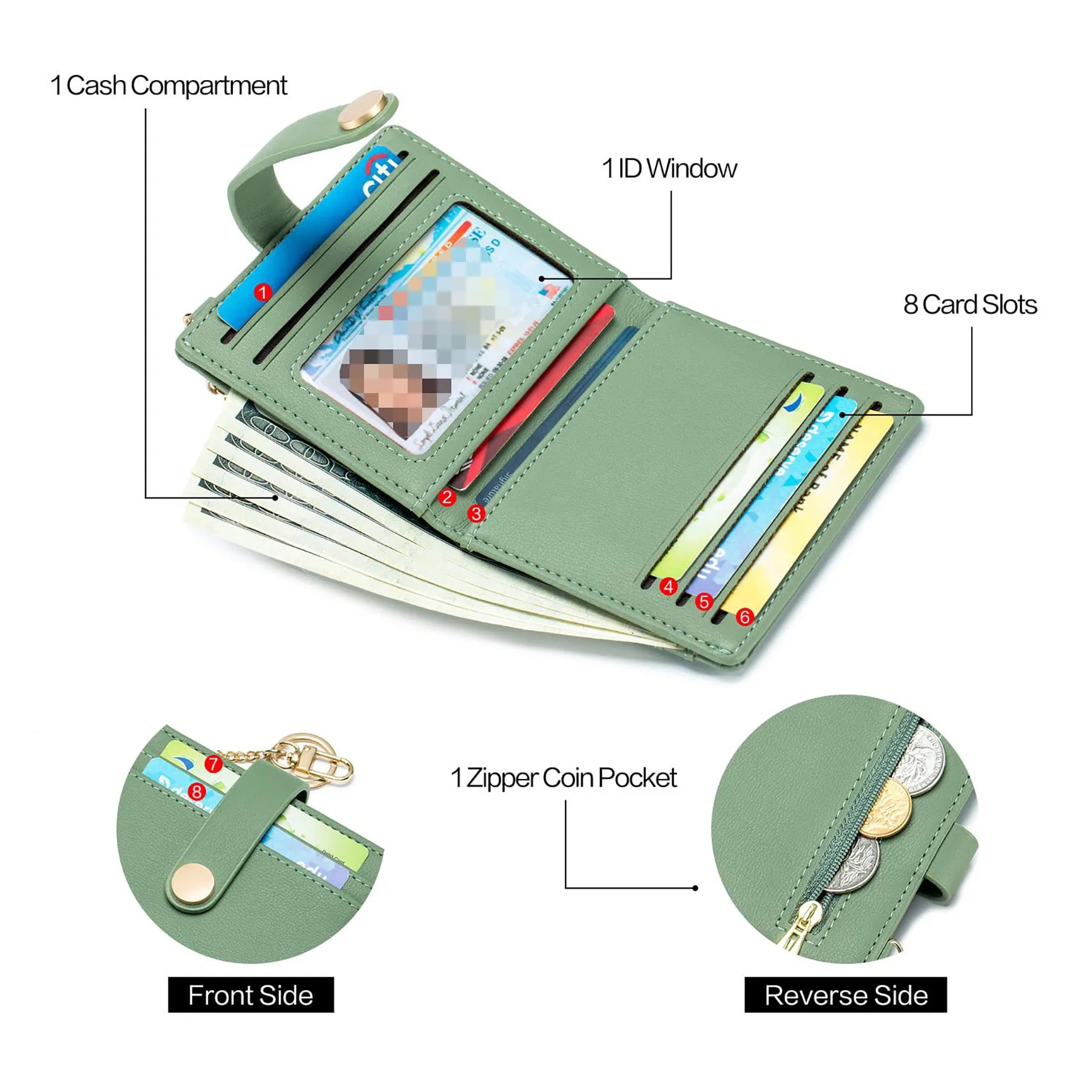Women's RFID Blocking Slim Wallet 7