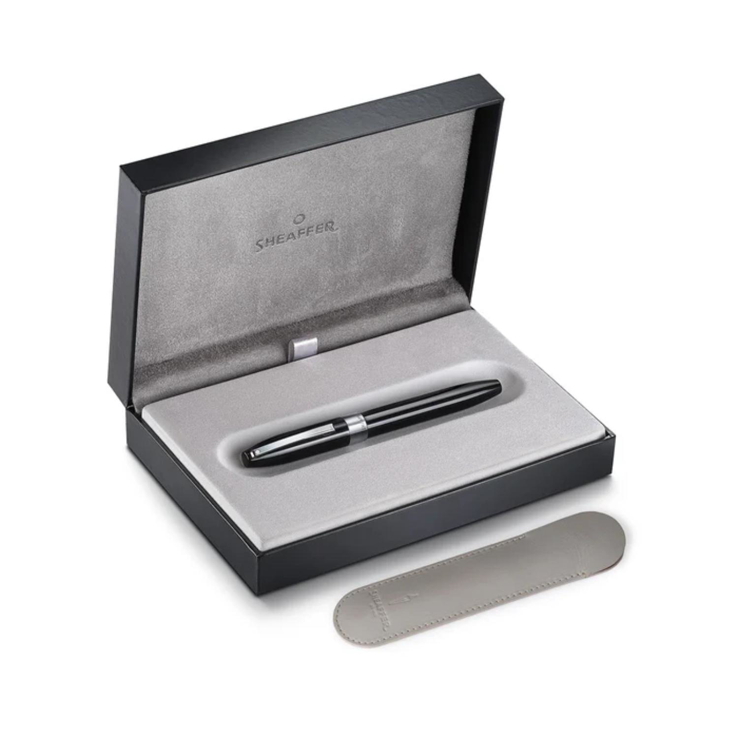 SHEAFFER® Legacy 9064 Glossy Black Chrome-Plated Trims Rollerball Pen w/ Gift Box 5