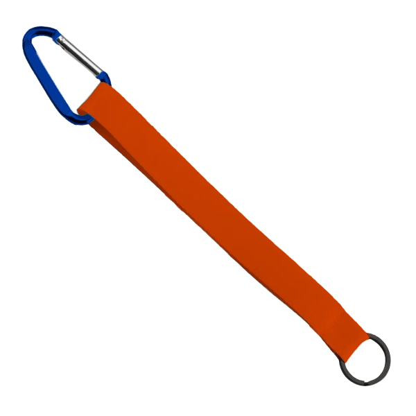 3/4" Sewn Polyester Keychain with Metal Split-Ring and Carabiner 153