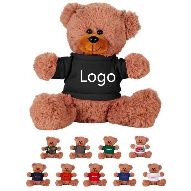 Plush Bear w/ Embroidered Paws and T-Shirt 2