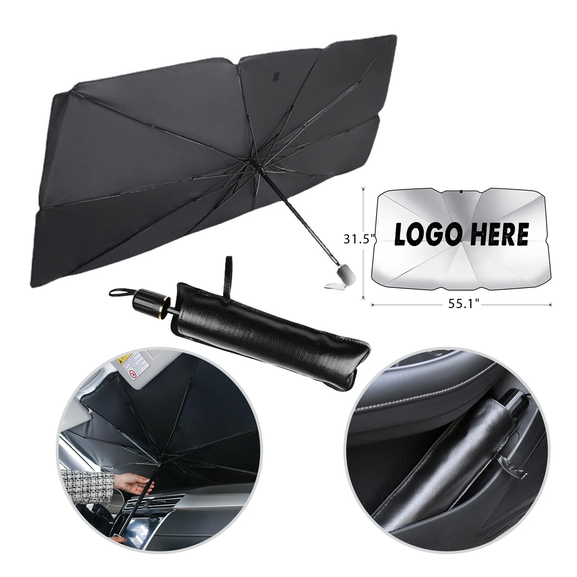 Telescopic Folding Car Sunshade Umbrella 1