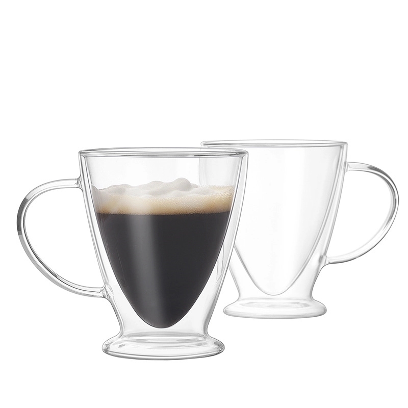Custom 10 oz Double Wall Glass Coffee Mugs 6