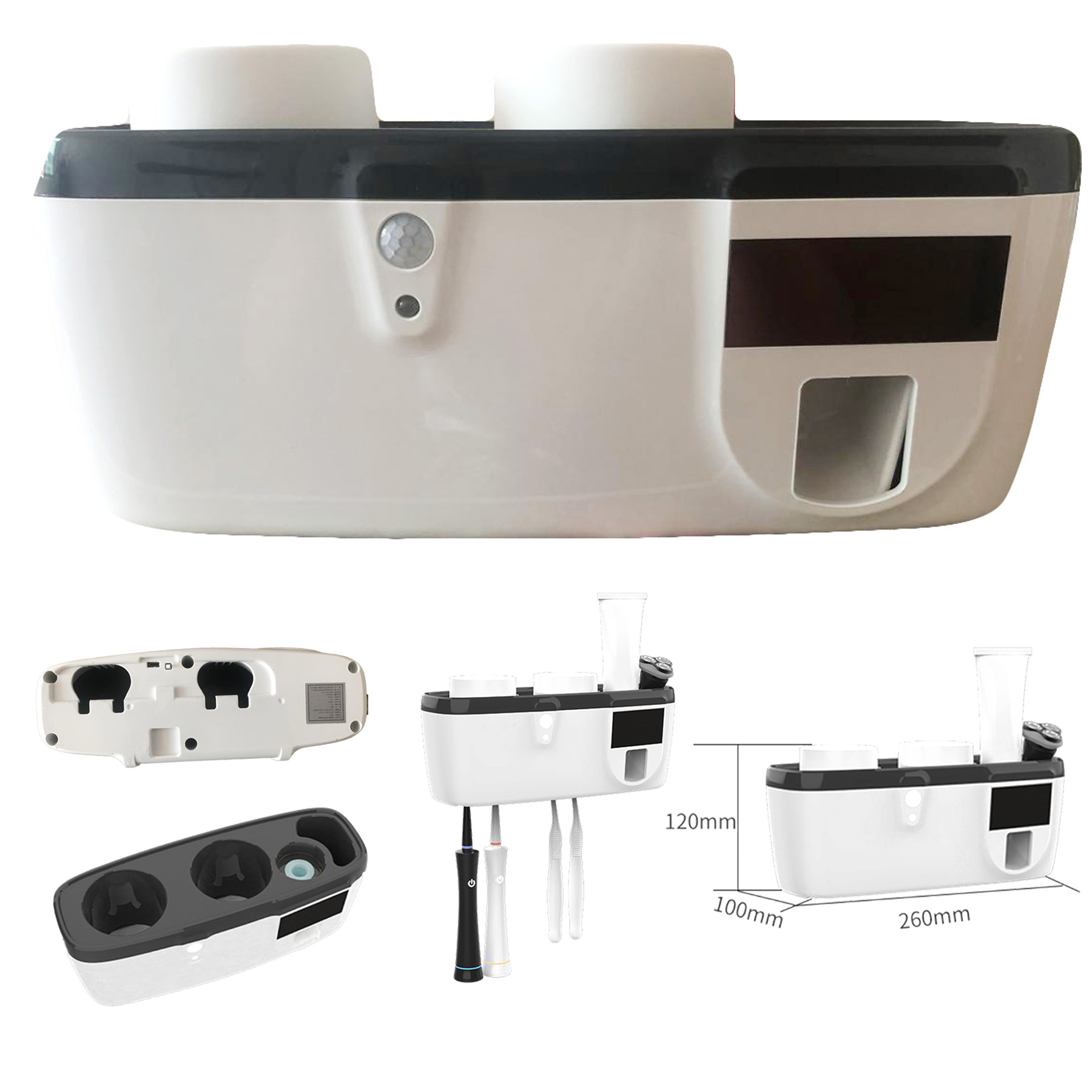 Smart UV Germicidal Toothbrush Organizer Wall Mounte 1