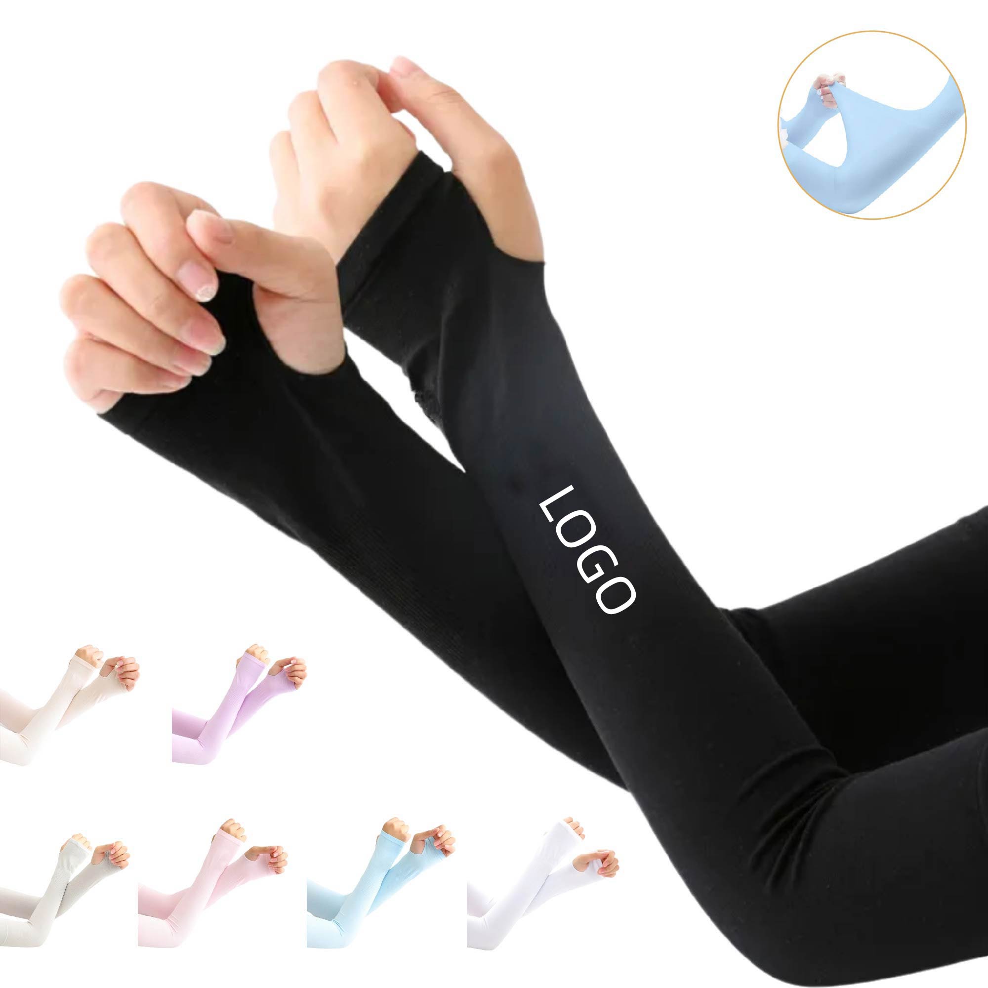 MOQ 20 pcs Ice Silk Cooling Arm Sleeves 2