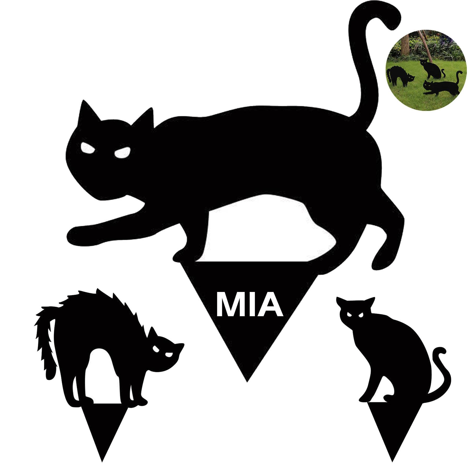 Acrylic Halloween Black Cat Silhouette Decoration 2
