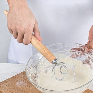 Dough Whisk With Wooden Handle 16