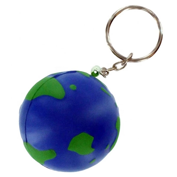 PU Stress Earth Ball Key chain 2