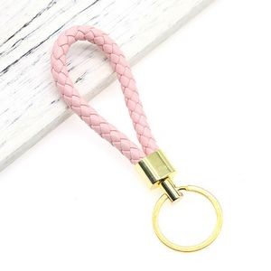 Stylish Weaved PU Leather Keychain with Metal Buckle 42