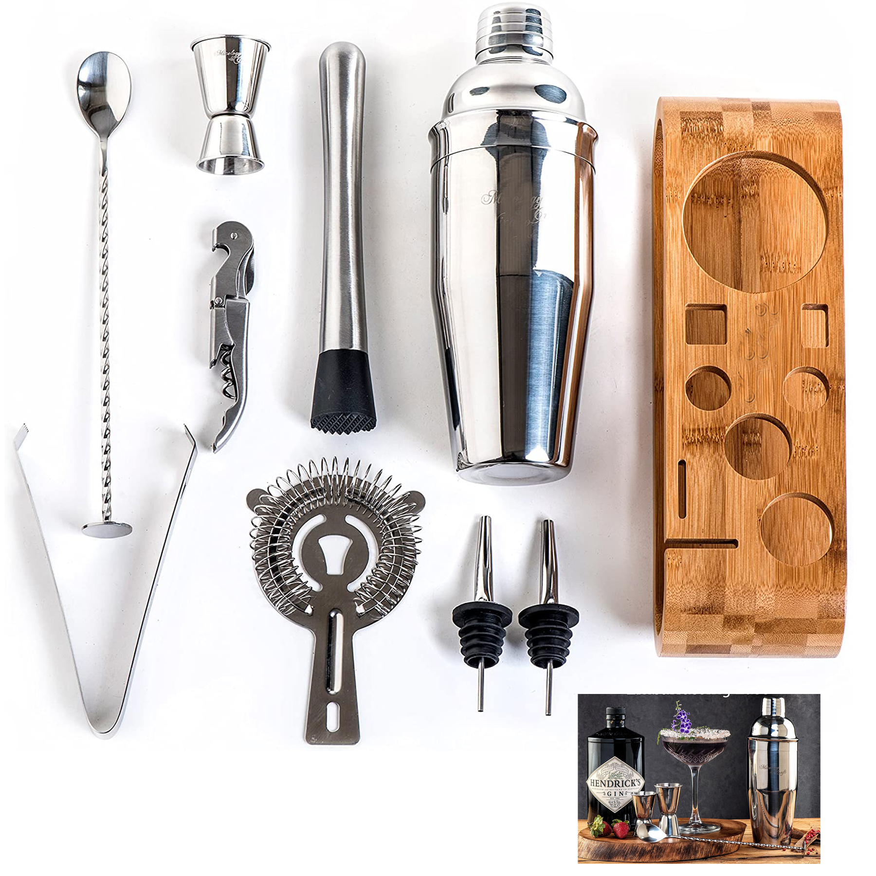9 Pieces Bartender Tool Kit Set 1