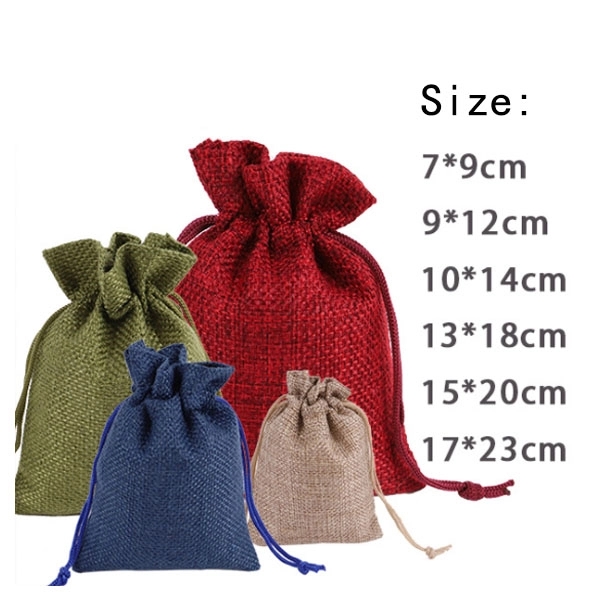 Jute Burlap Drawstring Jewelry Bags 9