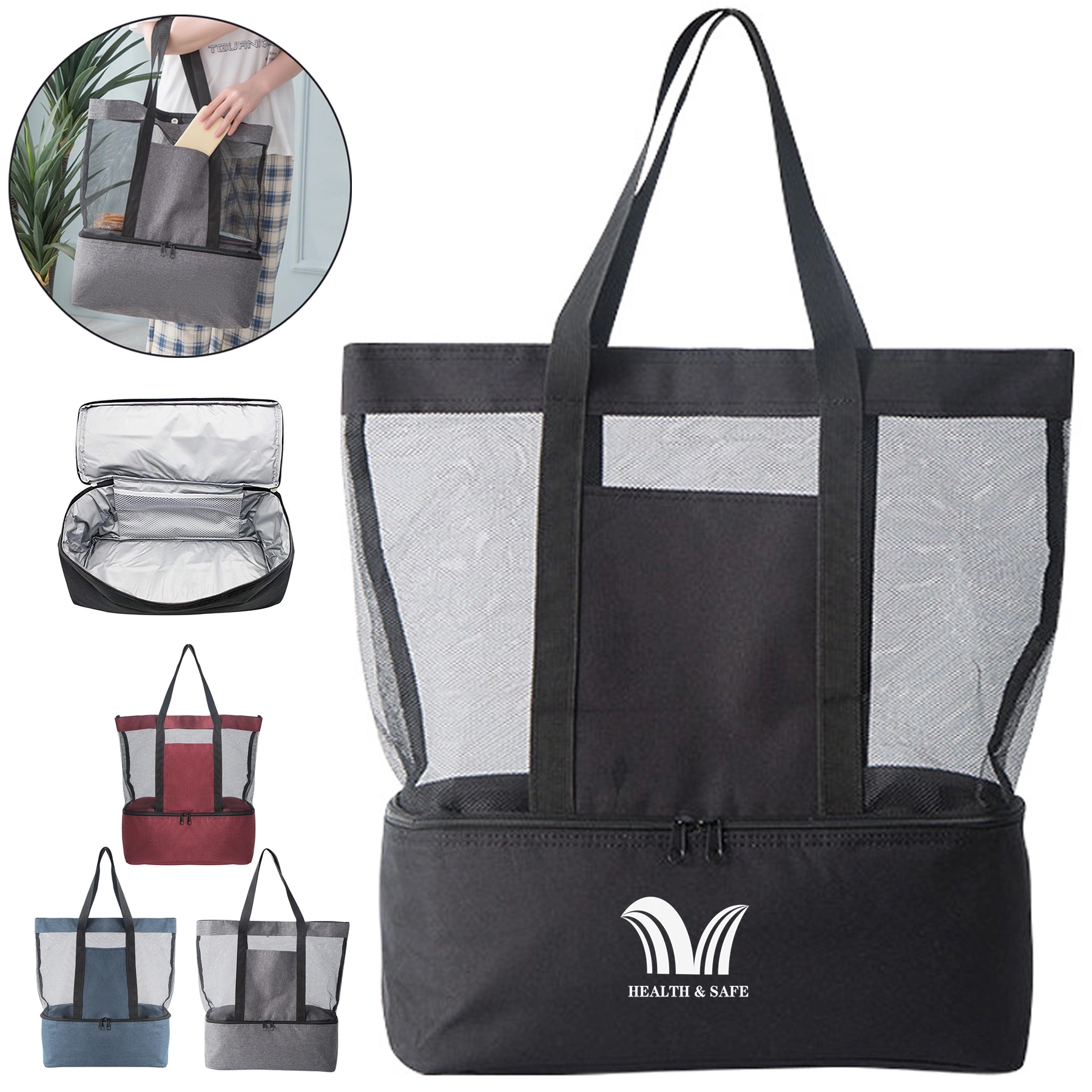 Insulated Beach Picnic Tote 11